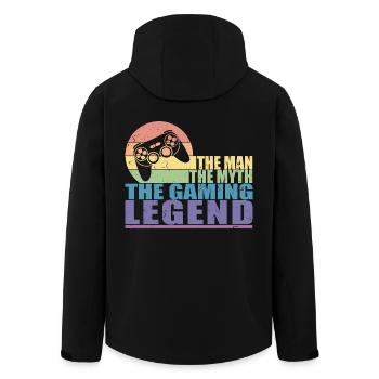 Funny Gamer Dad Der Mann Mythos & Legende Vatertag - Recycelte Männer Softshell-Jacke von Stanley/Stella - Schwarz - Hinten - AI Model Male 185 light (185cm)