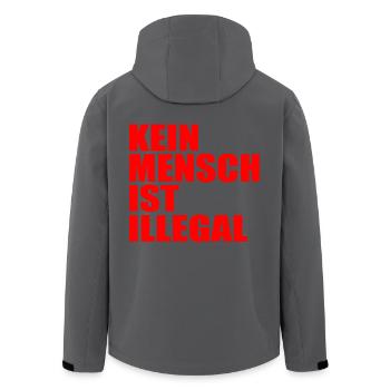 kein mensch ist illegal - Recycelte Männer Softshell-Jacke von Stanley/Stella - Schwarz - Hinten - AI Model Male 185 light (185cm)