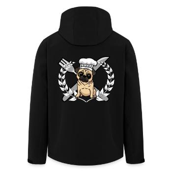 Pug Dog Cuisine Cuisine Chef Gastronomique - Veste softshell homme en polyester recyclé Stanley/Stella - noir - Dos - AI Model Male 185 light (185cm)