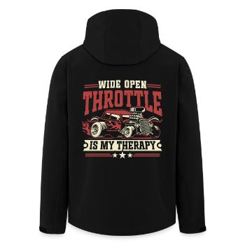 Full Throttle Is My Therapy - Drag Car Racing - Men’s Recycled Softshell Jacket by Stanley/Stella - black - Back - AI Model Male 185 light (185cm)