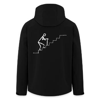little married senior on stairs - Men’s Recycled Softshell Jacket by Stanley/Stella - black - Back - AI Model Male 185 light (185cm)