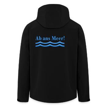 Off to the sea - Men’s Recycled Softshell Jacket by Stanley/Stella - black - Back - AI Model Male 185 light (185cm)
