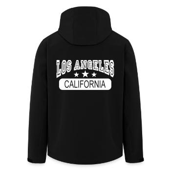 los angeles california - Recycelte Männer Softshell-Jacke von Stanley/Stella - Schwarz - Hinten - AI Model Male 185 light (185cm)