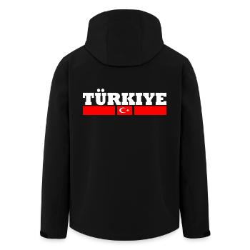 Turkey flag - Men’s Recycled Softshell Jacket by Stanley/Stella - black - Back - AI Model Male 185 light (185cm)