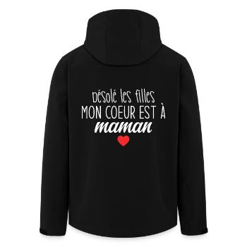 Mon Cœur Appartient à Maman Humour Tendre & Assumé - Veste softshell homme en polyester recyclé Stanley/Stella - noir - Dos - AI Model Male 185 light (185cm)