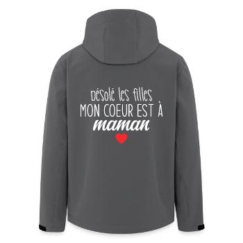 Mein Herz gehört Mama Zärtlicher & angenommener Humor - Recycelte Männer Softshell-Jacke von Stanley/Stella - Anthrazit - Hinten - AI Model Male 185 light (185cm)