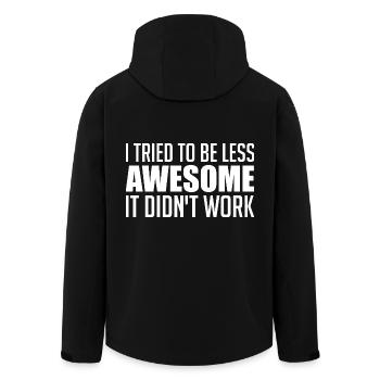 I tried to be less awesome... failure! - Men’s Recycled Softshell Jacket by Stanley/Stella - black - Back - AI Model Male 185 light (185cm)