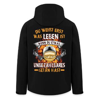 FW - Unbezahlbares getan - Recycelte Männer Softshell-Jacke von Stanley/Stella - Schwarz - Hinten - AI Model Male 185 light (185cm)