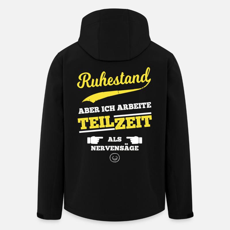 Teilzeit Ruhestand - Recycelte Männer Softshell-Jacke von Stanley/Stella - Schwarz