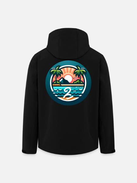 Bunte Palmeninsel Offliner - Recycelte Männer Softshell-Jacke von Stanley/Stella - Schwarz