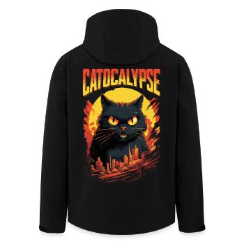 Chat Catocalypse Ville Chaos Créature Monstre Chat - Veste softshell homme en polyester recyclé Stanley/Stella - noir - Dos - AI Model Male 185 light (185cm)