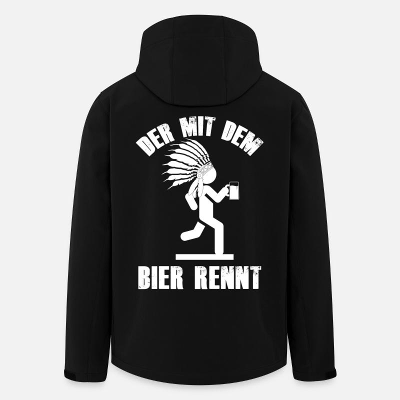 Der mit dem Bier rennt - Recycelte Männer Softshell-Jacke von Stanley/Stella - Schwarz