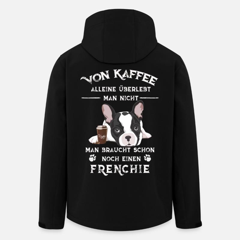 Kaffee Frenchie - Recycelte Männer Softshell-Jacke Discoverer von Stanley/Stella - Schwarz