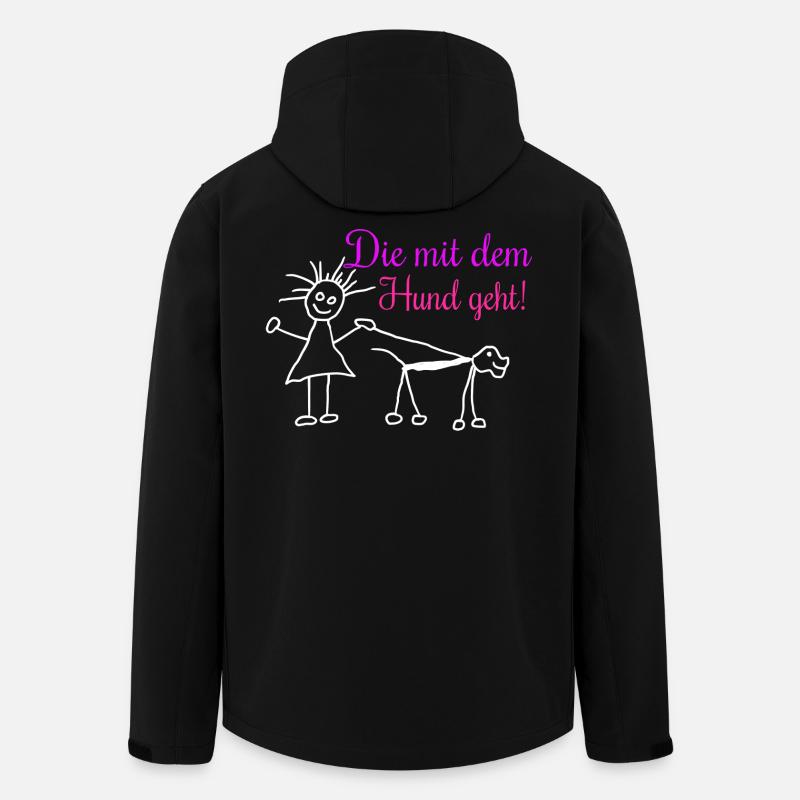 Die mit dem Hund geht ! - Recycelte Männer Softshell-Jacke von Stanley/Stella - Schwarz