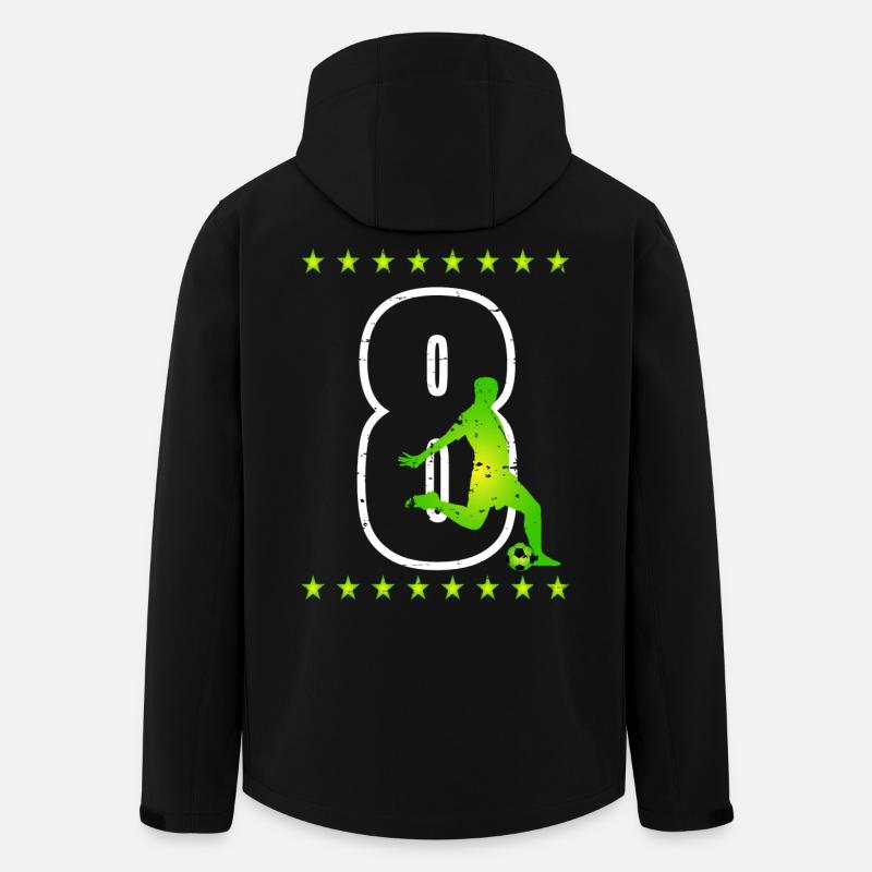 Fußball Trikotnummer 08 - Recycelte Männer Softshell-Jacke von Stanley/Stella - Schwarz