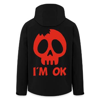 I'm fine (red) - Men’s Recycled Softshell Jacket by Stanley/Stella - black - Back - AI Model Male 185 light (185cm)