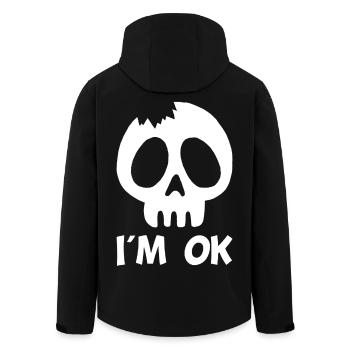 I'm fine (white) - Men’s Recycled Softshell Jacket by Stanley/Stella - black - Back - AI Model Male 185 light (185cm)
