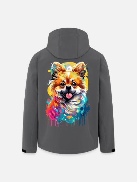 German Spitz - Pomeranian Pomeranian Dog - Men’s Recycled Softshell Jacket by Stanley/Stella - black
