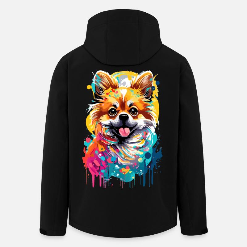 Deutscher Spitz - Zwergspitz Pomeranian Hund - Recycelte Männer Softshell-Jacke von Stanley/Stella - Schwarz
