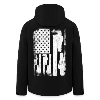 Patriotic U.S. Plumber - Men’s Recycled Softshell Jacket by Stanley/Stella - black - Back - AI Model Male 185 light (185cm)