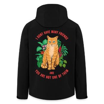 Katze nicht freundlich - Recycelte Männer Softshell-Jacke von Stanley/Stella - Schwarz - Hinten - AI Model Male 185 light (185cm)