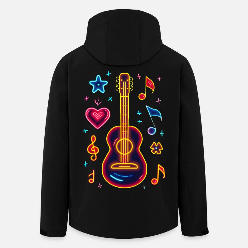 Retro Ukulele Retrowave - Men’s Recycled Softshell Jacket by Stanley/Stella - black