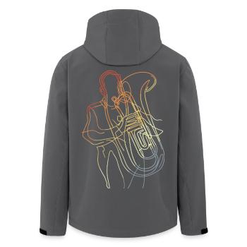 Tuba Player Sketch Vintage Look - Men’s Recycled Softshell Jacket by Stanley/Stella - anthracite - Back - AI Model Male 185 light (185cm)