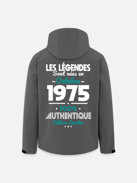 50th Birthday - Legends Born October 1975 - Men’s Recycled Softshell Jacket by Stanley/Stella - black