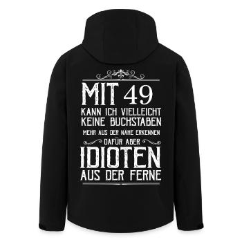 Mit 49 Idioten erkennen - Recycelte Männer Softshell-Jacke von Stanley/Stella - Schwarz - Hinten - AI Model Male 185 light (185cm)