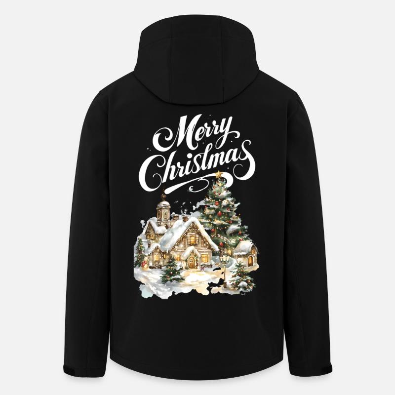 Winter Village Christmas Dream Scene - Men’s Recycled Softshell Jacket by Stanley/Stella - black