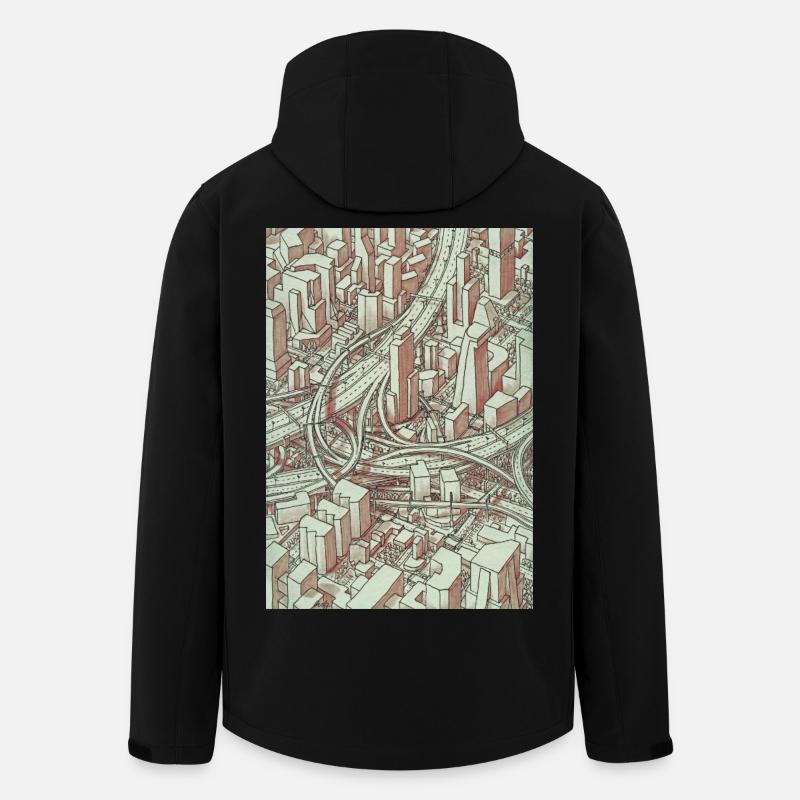 Wireframe Intersection - Recycelte Männer Softshell-Jacke von Stanley/Stella - Schwarz