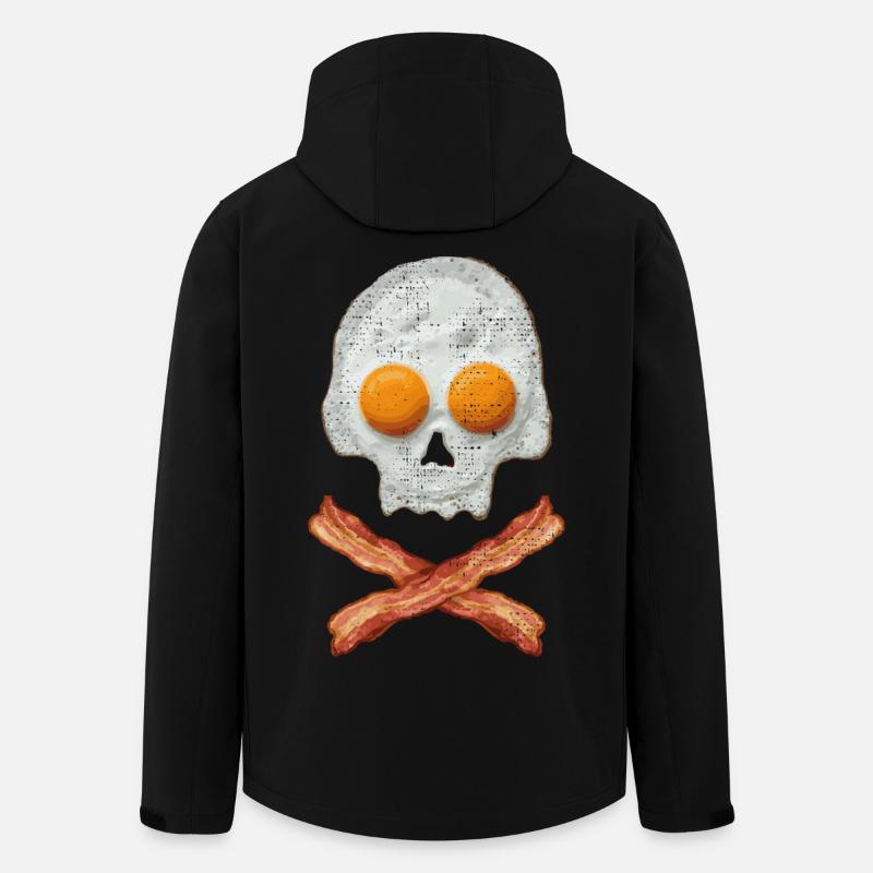 Spiegelei Schädel mit Baconkreuz - Recycelte Männer Softshell-Jacke von Stanley/Stella - Schwarz