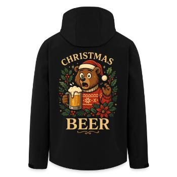 Christmas Beer Lustiger Bär Weihnachts Shirt - Recycelte Männer Softshell-Jacke von Stanley/Stella - Schwarz - Hinten - AI Model Male 185 light (185cm)