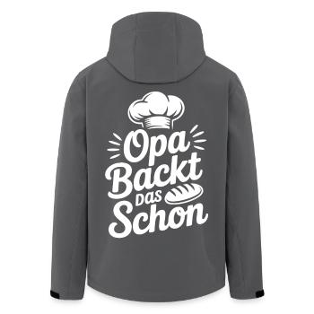 Grandpa bakes it nicely - Men’s Recycled Softshell Jacket by Stanley/Stella - black - Back - AI Model Male 185 light (185cm)