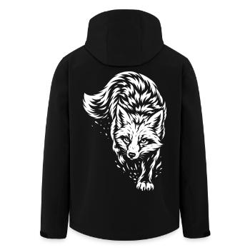 Tribal Fuchs – Wildes Waldtier Motiv - Recycelte Männer Softshell-Jacke von Stanley/Stella - Schwarz - Hinten - AI Model Male 185 light (185cm)