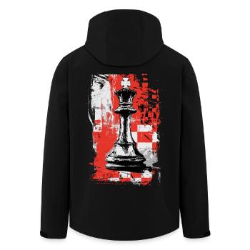 Schach König – Grunge Strategie Motiv - Recycelte Männer Softshell-Jacke von Stanley/Stella - Schwarz - Hinten - AI Model Male 185 light (185cm)