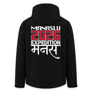 MANASLU - Men’s Recycled Softshell Jacket by Stanley/Stella - black - Back - AI Model Male 185 light (185cm)