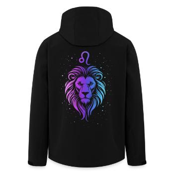 Leo – neon zodiac sign - Men’s Recycled Softshell Jacket by Stanley/Stella - black - Back - AI Model Male 185 light (185cm)