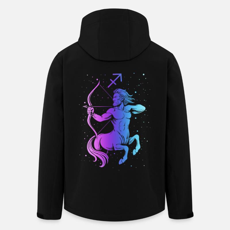 Schütze – Neon-Tierkreiszeichen - Recycelte Männer Softshell-Jacke von Stanley/Stella - Schwarz