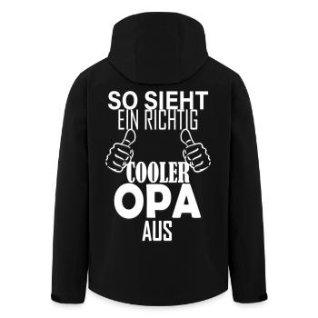 So sieht ein richtig cooler Opa aus Spruch - Recycelte Männer Softshell-Jacke von Stanley/Stella - Schwarz - Hinten - AI Model Male 185 light (185cm)