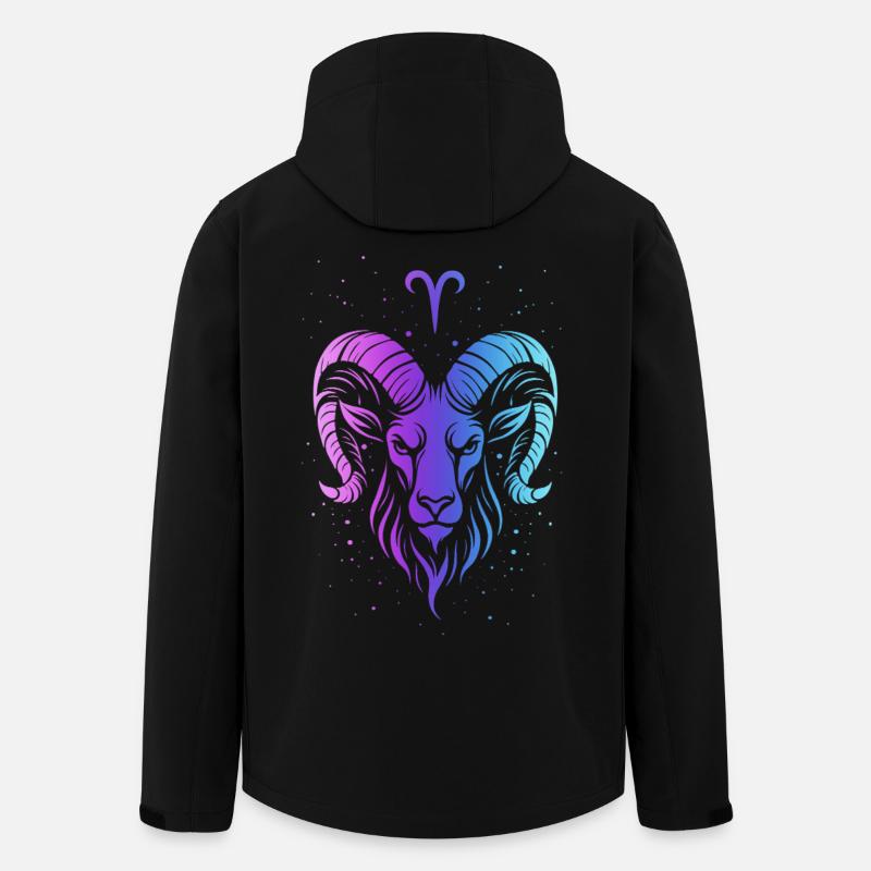 Bunter Aries Tierkreis - Recycelte Männer Softshell-Jacke von Stanley/Stella - Schwarz