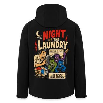 Night of the Revenge Socks - Men’s Recycled Softshell Jacket by Stanley/Stella - black - Back - AI Model Male 185 light (185cm)