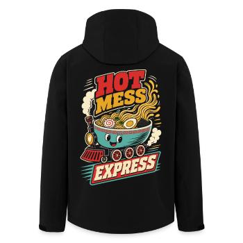 Hot Mess Express Ramen Train - Men’s Recycled Softshell Jacket by Stanley/Stella - black - Back - AI Model Male 185 light (185cm)