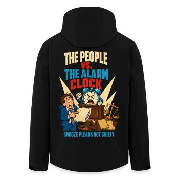 People against the alarm clock - Men’s Recycled Softshell Jacket by Stanley/Stella - black - Back - AI Model Male 185 light (185cm)