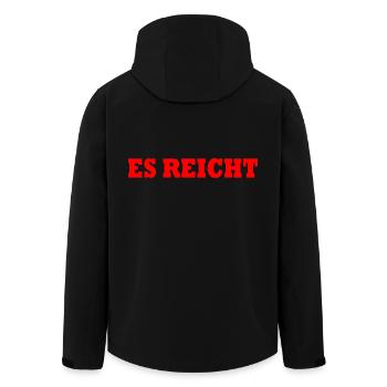ES REICHT - Recycelte Männer Softshell-Jacke von Stanley/Stella - Schwarz - Hinten - AI Model Male 185 light (185cm)