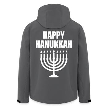 HAPPY HANUKKAH - Men’s Recycled Softshell Jacket by Stanley/Stella - anthracite - Back - AI Model Male 185 light (185cm)
