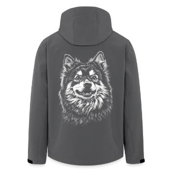 Finlandais Laponie Portrait Chien Chien - Veste softshell homme en polyester recyclé Stanley/Stella - noir - Dos - AI Model Male 185 light (185cm)