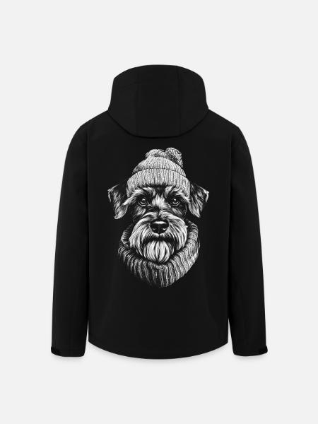 Schnauzer bobble hat dog dog - Men’s Recycled Softshell Jacket by Stanley/Stella - black