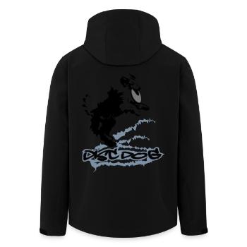 Disc Dog - Men’s Recycled Softshell Jacket by Stanley/Stella - black - Back - AI Model Male 185 light (185cm)