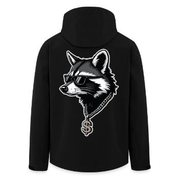 Hip Hop Racoon - Men’s Recycled Softshell Jacket by Stanley/Stella - black - Back - AI Model Male 185 light (185cm)